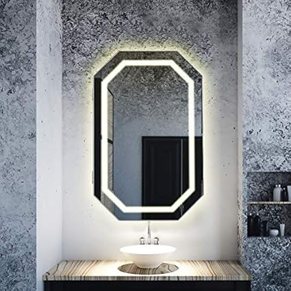 Greensen - Armario con espejo con iluminación LED para cuarto de baño