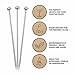 50 Pieces Stainless Steel Cocktail Picks Metal Martini Picks 4.3 inch