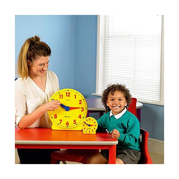 Learning-Resources-LER2095-Big-Time-Student-Teaching-Demonstration-Clock-12-Hour-Ages-5-12Hr-Multicoloured Learning Resources LER2095 Big Time Student, Teaching & Demonstration Clock, 12 Hour, Ages 5 12Hr, Multicoloured