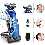 Electric Shaver , Aoohe 4D IPX7 3In1 Washable Floating Head Electric Shaver Razor Nose Trimmer Hair Temple Cutter