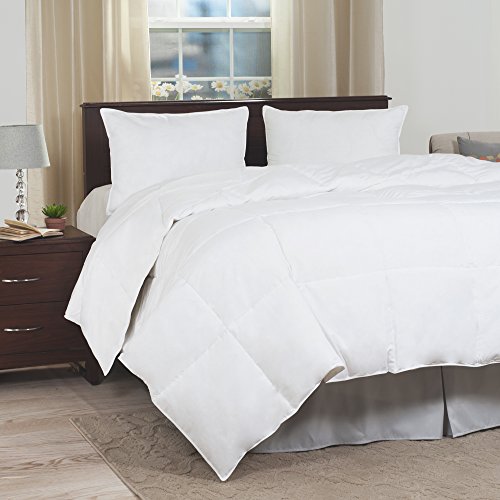 King Comforter, Ultra-Soft White Goose Down Alternative Comforter, Hypo-Allergenic, Quilted Box Stitched, All Season Bed Comforter by Lavish Home