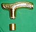 JWL (1) Cane Walking Stick Handle Fritz Style Cast Brass with Outside Connector
