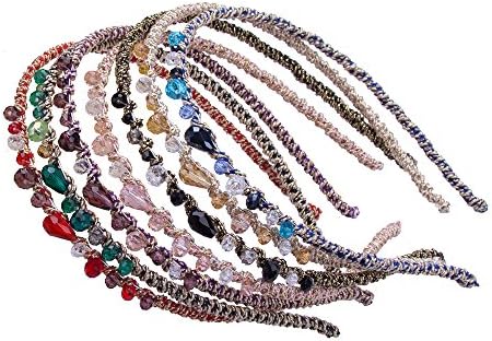 Cfrmall Girls / Women Ribbon or Jewelry Crystal Pearl Headbands (7Pcs Set Girls / Women Lrregular Crystal Headbands)