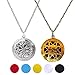 Pure Mist Stainless Steel Hypoallergenic Steel Gold and Silver Aromatherapy Essential Oil Diffuser Necklace with 5 Felt Pads, Set of 2
