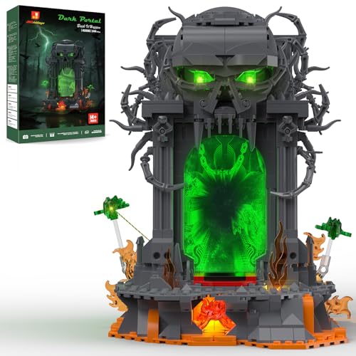 JMBricklayer Dark Portal Clamping Blocks Adults, Gothic Skull Gate, Model Building with Light, 40006 Fantasy Collector Exhibition Set, Halloween Building Blocks, Gifts for Players, Men from 14 Years
