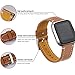 bayite Bands Compatible with Fitbit Versa, Classic Genuine Leather Wristband Replacement Accessories Fitness Strap for Women Men Brown