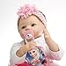 SanyDoll Reborn Baby Dolls, Baby Growth Partners, Headband Pink Small Safflower to Accompany Sleep Little Princess 22inch 55cm