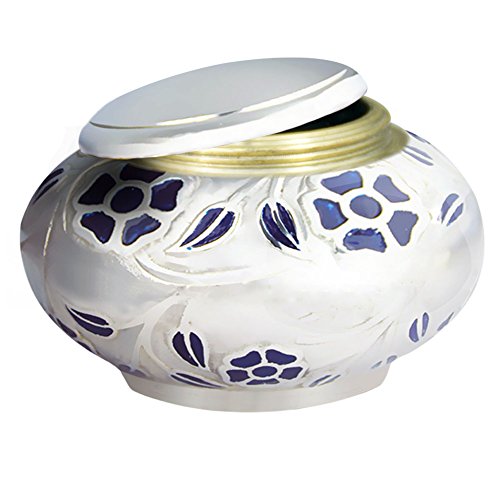 Small Cremation Urn Keepsake - Mini Funeral Urn for Human Ashes - Brass and Hand Engraved -Fits Small Amount of Cremated Remains -Display Burial Urn at Home/Office (Mushroom Shaped, Baby Urn Memorial - Thumbnail 3
