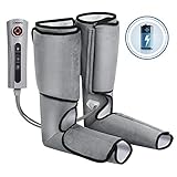 Naipo Leg Massager Air Compression Rechargeable for Foot and Calf Circulation Massage with Built-in Battery Handheld Controller for Fatigue and Stress Relief - 3 Intensity Levels 2 Modes
