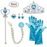 Z-Tout Princess Elsa Tiara Braid Wand Blue Gloves Set of 4