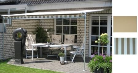 Luxus Leco Vlexy Rollo Terrassenüberdachung 3x4 m braun gestreift