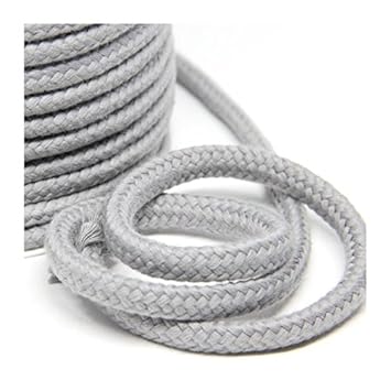 Baumwollkordel 10 mm, hellgrau, 1m, 100% Baumwolle