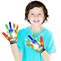 SnowCinda Toys for 4-8 Year Old Boys and Girls, Led Gloves for Kids Light Up Gloves with 5 Colors 6 Modes, Colorful Flashing Finger, Best Gifts for Boys or Girls Age 6-7