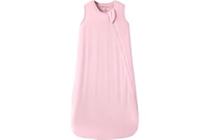 Mosebears Unisex Baby Sleep Sack 1.0 TOG, Supersoft Rayon Made from Bamboo Wearable Blanket with 2-Way Zipper (Blush,6-18 Months)