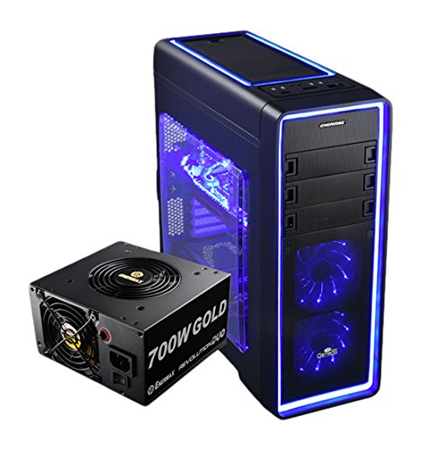 Enermax Ostrog ADV Mid Tower Computer Case with Revolution DUO 700W 80 PLUS GOLD Power Supply inside (Limited Edition), ECA3380AS-BL(w/PSU)