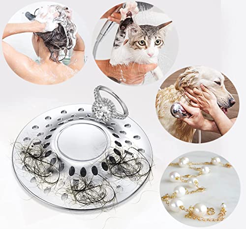 Bathtub Stopper, Tub Drain Stopper Replaces Lift and Turn with Drain Hair Catcher, Toe Push Button and Trip Lever Drain Stopper, Pop-up Bathtub Plug for 1.6\