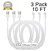 Cablex(TM)3PCS 10FT 8 Pin to USB Extra Long Ligtning Syncing and Charging Cable Cord Wire for iPhone 6/6s/6 plus/6s plus, 5c/5s/5/SE, iPad 4 Mini Air iPod Nano 7 iPod Touch 5