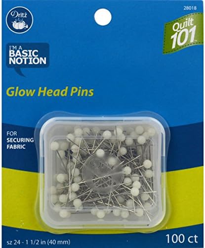 Dritz 28018 Glow Ball Head Pins (100 Pack), Size 24