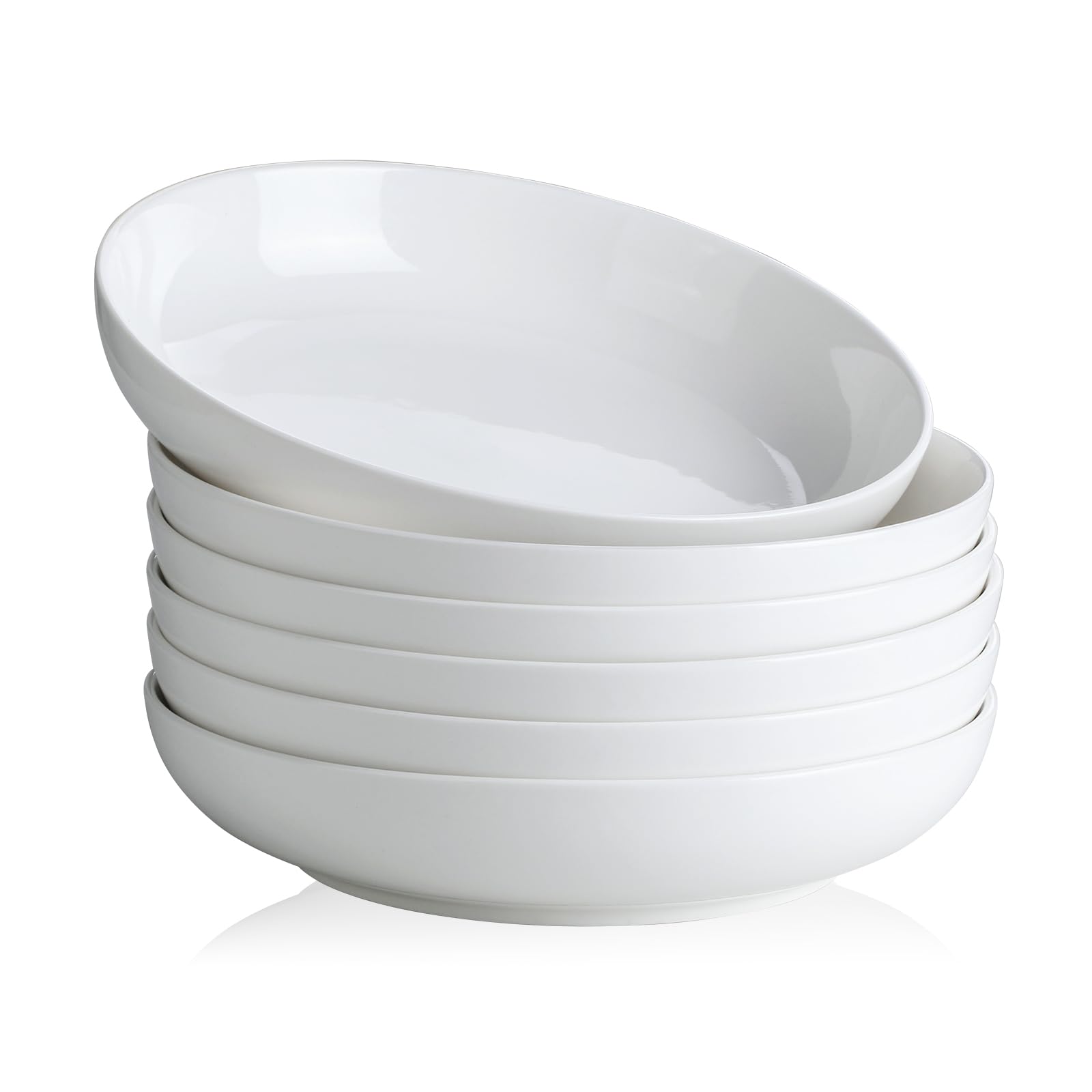 Photo 1 of Y YHY Pasta Bowls for Small Portions, 22 Ounce Salad White Bowl Plates Set of 6, Porcelain Dishes for Serving Dinner - Dinnerware Sets Microwave Dishwasher Safe Thanksgiving Day Gift