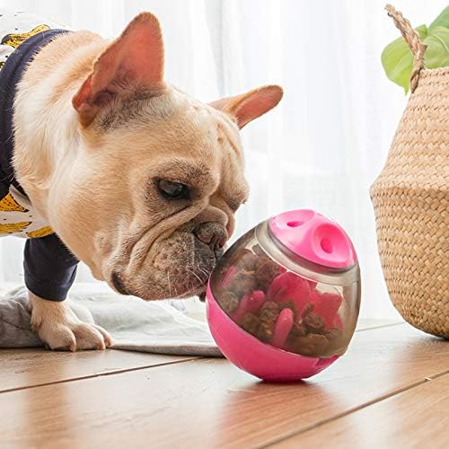 Hifrenchies Dog Toy Ball and Mental Stimulation Ball,Pet Interactive Food Egg,Interactive Puzzle Treat Ball for Frenchie Dog and Cat Slowing Feeding Ball (Red)