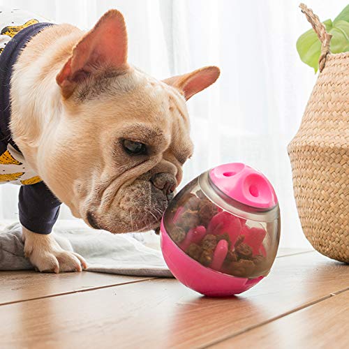 Hifrenchies Dog Toy Ball and Mental Stimulation Ball,Pet Interactive Food Egg,Interactive Puzzle Treat Ball for Frenchie, Dog and Cat Slowing Feeding Ball (Red)