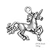 TEAMER Antique Silver Plated Unicorn Pendant Necklace Fashion Jewlery for Women