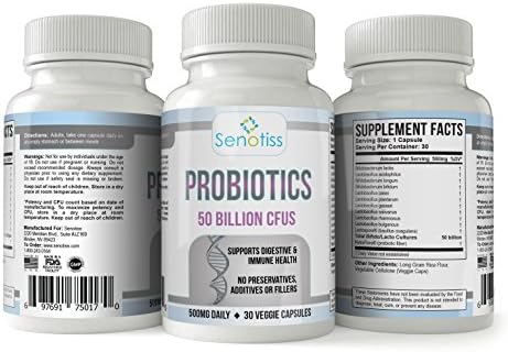 #1 Best Probiotic High Strength 50 Billion CFU's โ
Probiotics for Women & Men | Immune & Digestive Health | Lose Weight, Gluten Free, Most Effective Easy to Swallow Capsules
