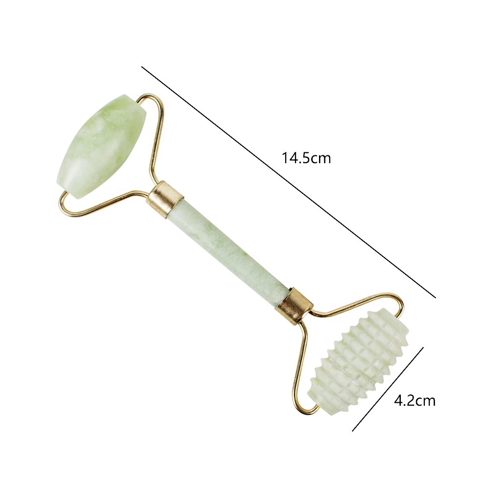 Carejoy Jade Roller Massager Two Rounds Eye and Face Massaging Slimming Tool Beauty Care Skin Rejuvenates Anti-Aging Device