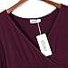 MISSKY Women 3/4 Long Sleeve Crossover Wrap V Neck Ruched Waist Slimming Swing Midi Cocktail Dress (L, Deep Wine)