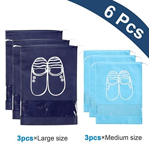 RQN Waterproof Shoe Bags for Travel,Storage bags Dust Bags With Cartoon Drawing for Travel by (6pcs)