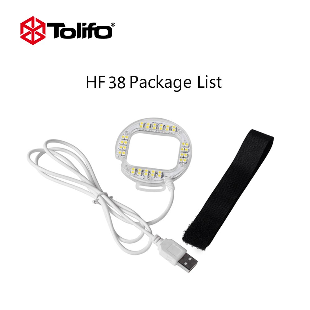 Tolifo 38 LED USB Port Ring Shooting Night Flash Light is compatible with GoPro Hero 4 Session.