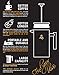French Press Coffee Maker with Travel Bag by JOMO, Double Wall Insulated Stainless Steel for Hotter Coffee and Tea (34 ounce/1 Liter), Classic and Durable Design for the Kitchen, Travel and Camping