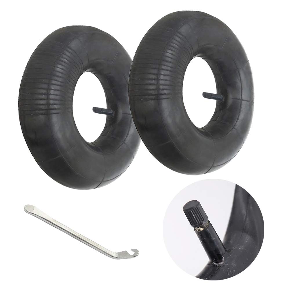 Wheelbarrow Inner Tube 3.50/4.00-6 Inner Tubes with Tyre Lever, Wheel Barrow Wheel Replacement for Wheelbarrow Tyre 3.50/4.00-6 Sack Truck Wheels Sack Barrow Trolley Wheels, 2 Pcs