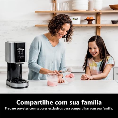 Pacote com 4 Pote para Ninja Creami, Compatível Apenas com Maquina de Sorvete Ninja NC299AMZ e NC300s Series, com 4 Colheres Coloridas e 1 Colher de Sorvete, Livre de BPA e Lavável na Lava-louças