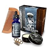 Every Day Carry Comb Kit: Deep Six Beard Oil & Beard Balm W/ BONUS Mini Brass Knuckles Balm/Mustache Comb