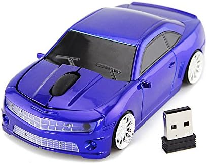 SPECTRONIX Chevi Sports Wireless Car Mouse Optical & Ergonomic | Nano USB Receiver 10 Meter Range 2.4GHz Gaming Mouse in Retail Box for Laptops and PCs 4 Vibrant Colours (Blue)