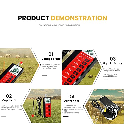 8kv ABS Electric Fence Tester Fence Voltage Tester for Farm Supply