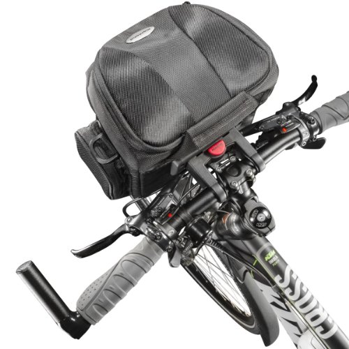 Mantona Premium Biker SLR-Kameratasche (Schnellzugriff, Schultergurt, Regenüberzug und Zubehörfächern) schwarz – Bild 7