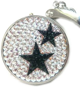 Amazon バッグハンガー 携帯するフック Twin Star スワロフスキー クリスタル キーホルダー バッグチャーム 丸型 テーブル ハンガー 携帯フック 星デザイン シルバー台 便利で可愛いから人気 アマラスラグジェ 生活雑貨 通販