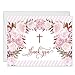 Girl Baptism Thank You Cards with Envelopes ( Pack of 25 ) Pink Flowers Christening Thanks Gracias Blank Notecards Religious Celebration Christian Blessing Baptismal Dedication Excellent Value VT0095B