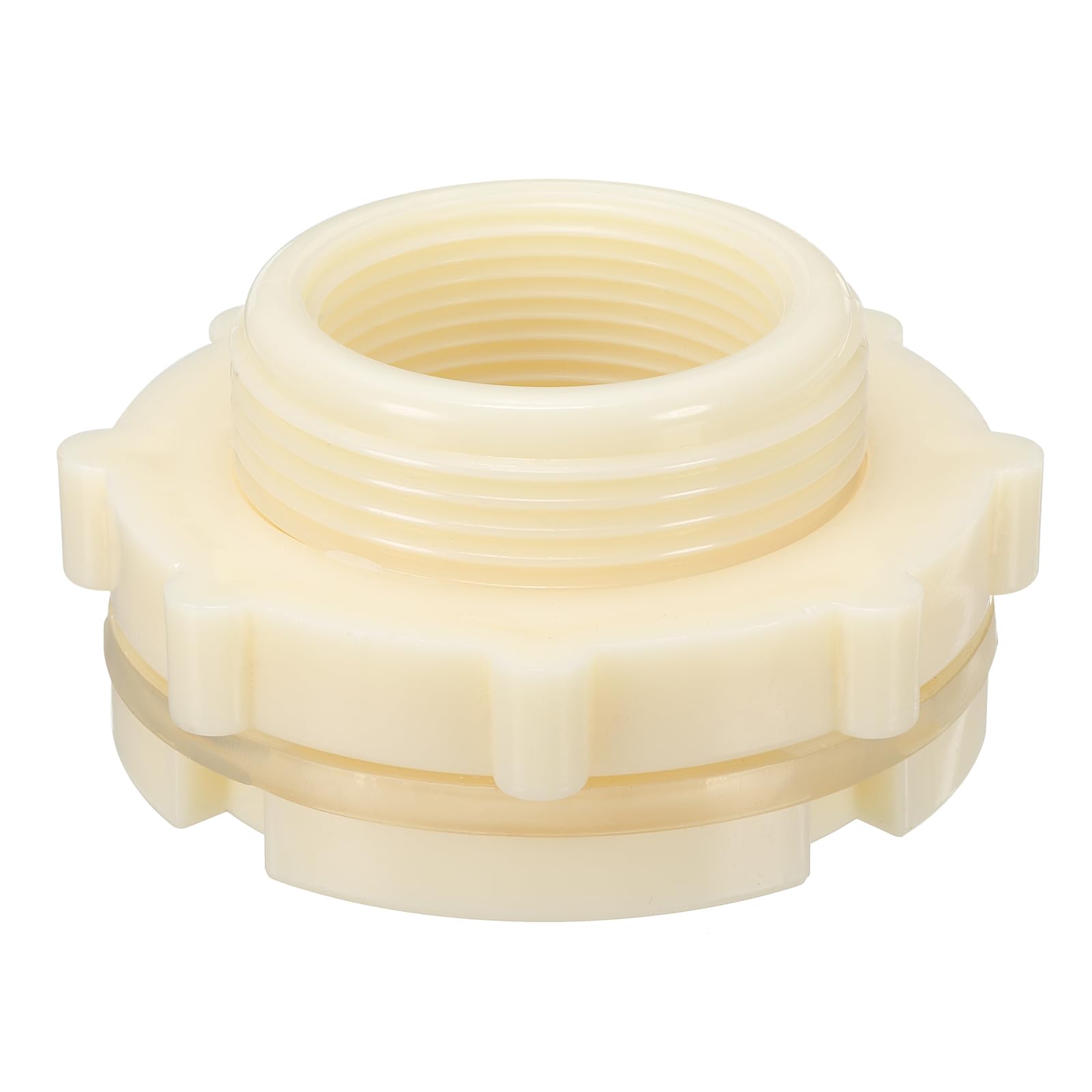 PATIKIL ABS Bulkhead Fitting NPT1.5, Bulkhead Water Tank Connector with Silicone Seal Gasket Garden Hose Fitting for Rain Bucket, Sinks, Aquariums, White