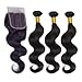 JINREN Brazilian Virgin Human Hair Weave with Closure Unprocessed Brazilian Body Wave Hair Bundles with Lace Closure 18