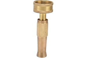 Jiawu Heavy Duty Brass Hose Nozzle with Adjustable Twist for Watering, Durable Solid Brass Thicken Garden Sprayer for Gardeni
