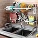 Sink Rack Dish Drainer for Kitchen Sink Racks Stainless Steel Over The Sink Shelf Storage Rack (Sink Size ≤ 32 1/2 inch) 33.5X12.5X20.5inch White