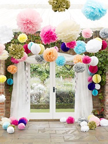 Decadent Decs Bright Paper Honeycomb Decorations