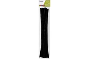 Essentials By Leisure Arts Chenille Stems Black 12" 6Mm 25Pc - Versatile Pipe Cleaners for Crafts, DIY Projects, and Decorations - Bright, Flexible Craft Pipe Cleaners