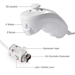 MODESLAB Wii Nunchuck Controller, 2 Pack Nunchuk