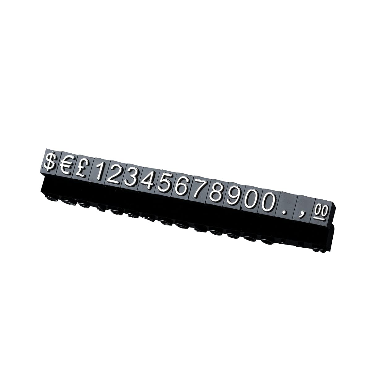 Digital Price Tag, ABS Counter Commodity Price Label Tag, £ € $ Arabic Number Price Display Board, Black Base Silver Word, 1 Set