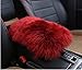 Sino Banyan Car Center Console Cover,Merino Sheepskin Wool Pad Cushion(5.91x11.81 inch),Wine Red