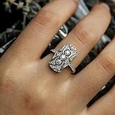 RKKOJJO Retro Vintage 925 Sterling Silver Shiny Full Diamond Gemstone Ring 18K Cubic Zirconia Promise Cocktail Rings Eternity Engagement Wedding Band Ring for Women Size 7